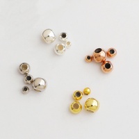 Perles rondes en silicone en argent sterling 925 de 2,5 à 6 mm, perles de positionnement pour ajustement