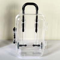 Boîte à bonbons transparente en plastique design valise de voyage, mini-boîte à dragées pour mariage et baby shower