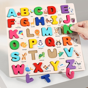 Jouets éducatifs Montessori pour enfants, garçons et filles, blocs d'apprentissage de l'alphabet et des nombres en 3D, puzzle de formes, jeux d'association - Product Image 6