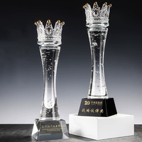 Mode Beauté Pageant Événement Gagner Coupe Bulle Cristal Pilier Couronne Trophée Verre Trophée Prix