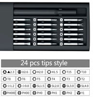 Kit de tournevis de précision en acier 24-en-1, magnétique, multifonction, pour réparation et démontage de téléphones portables