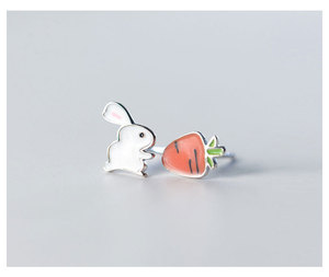 FY-ED873 ขายส่งต่างหูเงินแท้ 925 รูปกระต่ายสำหรับผู้หญิงและเด็กผู้หญิง ต่างหูแฟชั่นรูปสัตว์ - Product Image 5