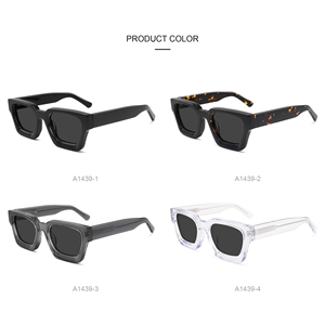 Thời trang chất lượng cao Overside kính sang trọng màu đen dày khung vuông biểu tượng tùy chỉnh Acetate Kính mát UV400 kính mát phân cực - Product Image 5