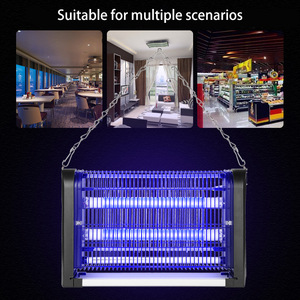 Lámpara eléctrica antimosquitos, 720x95x291mm, 10W8W6W4W, trampa insecticida para moscas de plástico negro para interiores, fácil de limpiar - Product Image 3