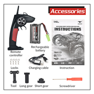شاحنة تحكم عن بعد قابلة لإعادة الشحن بمقياس 1:12 للطرق الوعرة، سرعة عالية تصل إلى 42+ كم/ساعة، مقاومة للماء، مع خاصية العودة التلقائية لمسافة 100 متر - Product Image 6