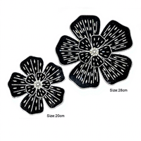 WBF-232 Keering anniversaire PromGown robes 3D fleur strass appliques paire cristal perles artisanat Chenille patchs