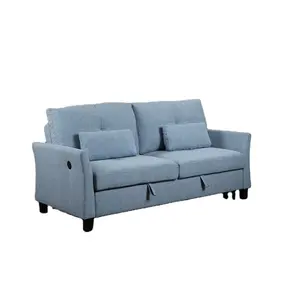 Đồ Nội Thất Nhà Phòng Khách Sofa Giường 3 Ghế Sofa Giường Morden Sofa Hiện Đại Mỹ Phong Cách Vải + Rắn Gỗ Chân Nhựa