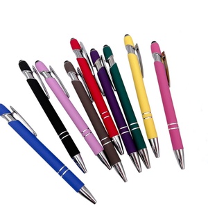 ปากกาสไตลัสแบบสัมผัสหน้าจอ ยางนุ่ม สีสันสดใส เปลี่ยนไส้ได้ ของขวัญธุรกิจส่วนตัว ปากกาลูกลื่นโลหะ สำหรับใช้ในงานส่งเสริมการขาย - Product Image 1