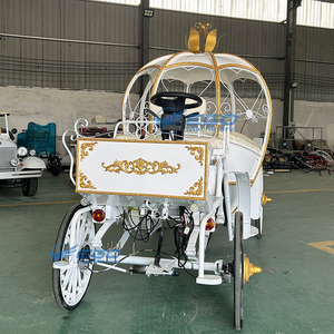 รถม้าไฟฟ้ารูปทรงฟักทอง XCEGO OEM สำหรับการขนส่งพิเศษ ผลิตจากแผ่นโลหะความแข็งแรงสูง ขนาด 3.8x1.65x2.3 เมตร ยางตัน 4 เส้น รองรับผู้โดยสาร 6 คน - Product Image 2