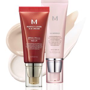 Crème BB Missha M Perfect Cover n°21 Beige clair SPF42 PA+++ 1,69 oz avec BB Boomer 40 ml pour le maquillage du visage - Product Image 1