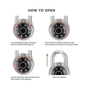 <span class=keywords><strong>Cadenas</strong></span> à combinaison à cadran rond en alliage de zinc argenté de qualité supérieure, <span class=keywords><strong>sans</strong></span> clé, vente en gros - Product Image 5