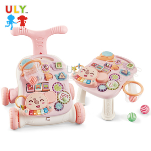 Marchette d'apprentissage assise pour bébé et enfant en bas âge avec 4 roues en plastique - Product Image 2
