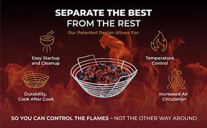 Lanejoy <span class=keywords><strong>Panier</strong></span> à grand feu en acier inoxydable de 19 pouces <span class=keywords><strong>Panier</strong></span> à charbon pour barbecue à gros œufs verts - Product Image 6