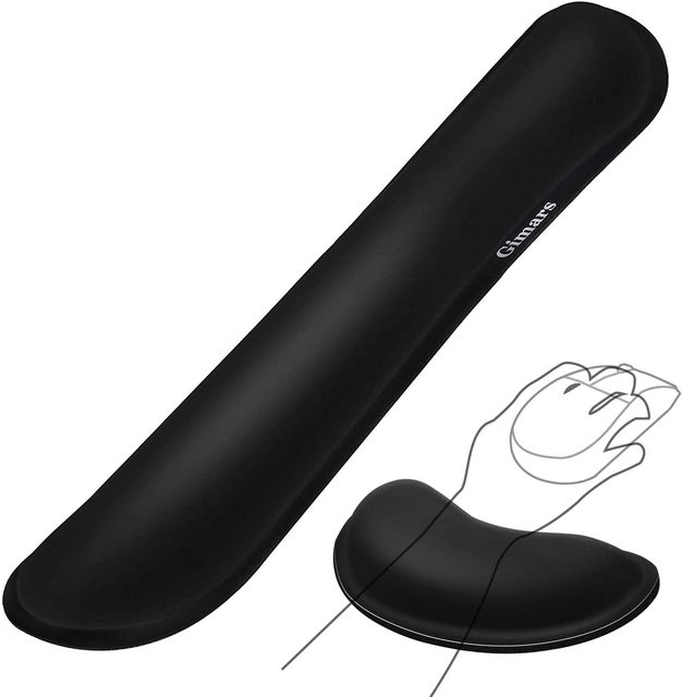 Upgrade Enlarge Gel Memory Foam Set Keyboard Wrist Rest Pad Mouse Wrist Cushion Support for Office Computer Laptop Mac