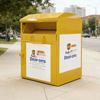 Contenedor de Donación de Ropa Personalizado de Fábrica, Contenedor de Reciclaje de Acero, Acero de Calibre 16, Contenedor de Donación de Ropa Usada