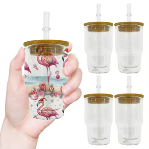 Oferta Especial: Mini Vaso de Vidrio de Doble Pared de 3 oz para Globo de Nieve, Vaso de Chupito Pretaladrado para Purpurina con Tapa de Bambú y Pajita - Product Image 6