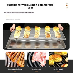 Grille de cuisson <span class=keywords><strong>plate</strong></span> en acier inoxydable à pieds carrés, non revêtue, pour barbecue, four, pain, égouttoir, séparateur d'huile - Product Image 4