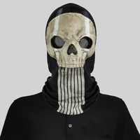 Disfraz de fantasma de Call of Duty para Halloween, máscara de látex de líneas dobles con estampado personalizado de Call of Duty, máscara de fantasma gritando espeluznante
