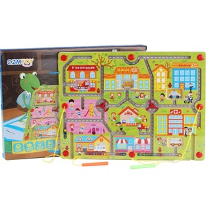 Jeu interactif parent-enfant en <span class=keywords><strong>bois</strong></span> avec labyrinthe de perles magnétiques, thème circulation urbaine et lettres, pour enfants de 5-7 et 7-12 ans - Product Image 4