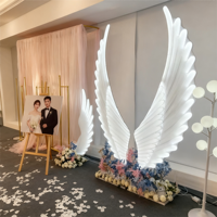Accessoires de scène de mariage romantiques et élégants, lumières décoratives LED lumineuses en fer, ailes d'ange pour allée, décorations d'événements YN