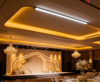 Système d'éclairage LED linéaire modulaire en aluminium pour plafond suspendu commercial de bureau, installation facile par clipser, intensité variable, garantie 5 ans