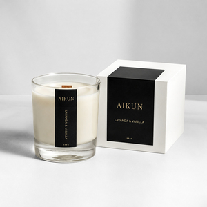 เทียนหอมทำมือจากธรรมชาติ AIKUN OEM ODM จัดจำหน่ายโดยตรง  ผลิตจากขี้ผึ้งถั่วเหลือง เป็นมิตรต่อสิ่งแวดล้อม บรรจุในขวดแก้ว สำหรับบ้านหรูหราและไลฟ์สไตล์ที่มีระดับ - Product Image 1