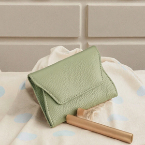 Portefeuille pour femme en cuir véritable, élégant et durable, mini porte-cartes, porte-monnaie, pochette courte à rabat pour cartes, pour un usage quotidien - Product Image 4
