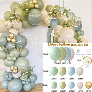 Kit de guirlande de ballons bleu sable blanc or sauge vert pour garçons Baby Shower Birthday <span class=keywords><strong>Jungle</strong></span> Safari Wild One Party Decoration - Product Image 5