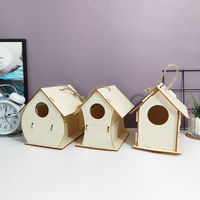 Kits de nichoirs à oiseaux en bois naturel à faire soi-même, non finis, à peindre, multifonctionnels, à suspendre au mur, ensembles d'artisanat en bois pour enfants