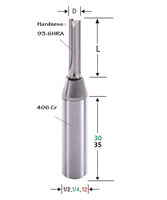 3 Mata Bor TCT CNC Router Bit Bahan Khusus untuk Pengukiran Permukaan Kayu