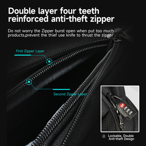 <span class=keywords><strong>Mochila</strong></span> <span class=keywords><strong>Tigernu</strong></span> <span class=keywords><strong>Antirrobo</strong></span> con Candado USB Expandible de 19 Pulgadas de Nailon Impermeable Transpirable Simple para Viajes de Negocios para Hombre - Product Image 5