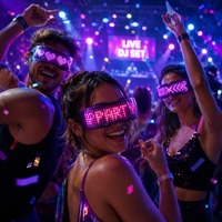 Lunettes LED Lumineuses avec Contrôle Bluetooth via APP, Affichage Matriciel RGB 12x36 Points, 432 LED, Rechargeables USB, Autonomie 5H, Matériau ABS, Idéales pour les Fêtes