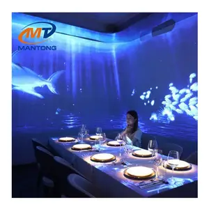 Restoran 3D zemin projeksiyon haritalama için duvar zemin etkileyici projeksiyon için etkileşim projektör