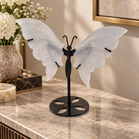 Ornement en cristal de 12 cm en forme d'ailes de papillon en pierre d'ange, décoration de papillon pour la maison, la table, l'étagère, cadeau