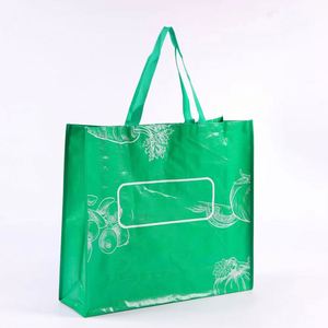 Sac de shopping réutilisable écologique personnalisé en PP laminé non tissé avec poignée en corde, style pliable avec logo pour une utilisation en extérieur - Product Image 2