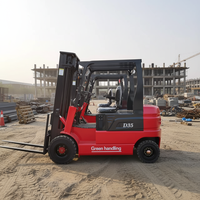 Chariot élévateur électrique JICHUAN 5T nouvelle génération avec pneus pleins AWD, longueur de fourche 3360 mm, transpalette électrique latérale - Origine Jiangsu, tout-terrain