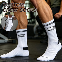 Chaussettes de sport personnalisées à logo privé, avec revers et bas de chaussette personnalisés, séchage rapide, résistantes à l'usure, 100 % coton, pour adultes