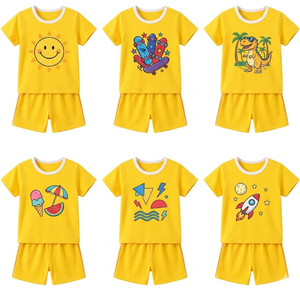 ชุดเสื้อยืดเด็กพรีเมียม ไซส์ 3-6 ขวบ สำหรับฤดูร้อน ผ้าฝ้ายระบายอากาศดี คอกลม แขนสั้น ลายกราฟิกหลากหลาย แห้งเร็ว - Product Image 2