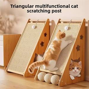 Papan garuk kucing <span class=keywords><strong>Sisal</strong></span> Modern, alas cakar tahan aus vertikal pohon kucing garuk mainan kucing dikemas karton - Product Image 5