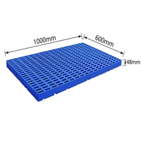 Palette en plastique pour entrepôt HUADU, à 4 voies, résistante à l'humidité, à une seule face, avec une charge dynamique de 200 kg