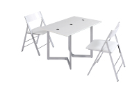Table à manger pliante en bois moderne, design gain de place pour les petits appartements, solution de pliage et de rangement facile, 4 places