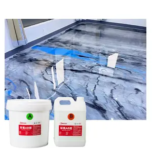 Résine époxy et durcisseur époxy en deux parties imperméables à nivellement automatique pour la peinture de sol métallique de pigments de couleur de bricolage