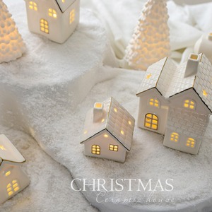Casas Navideñas de Cerámica Blanca, <span class=keywords><strong>Adornos</strong></span> de Porcelana para Mesa, Pequeñas Figuras de Pueblo Invernal para Decoración Rústica de Árbol de Navidad - Product Image 2