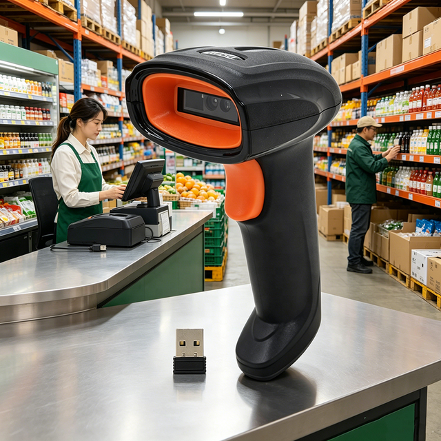 Portable Mobile  Barcode Scanner 3 in one Wireless Barcode Scanner Support Ios Android