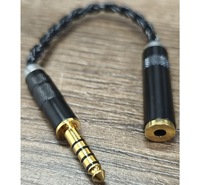 Câble d'extension audio équilibré mâle-femelle 4,4 mm, tressé, plaqué or, faible perte, anti-interférence, audiophile, pour DAC, amplificateur, lecteur