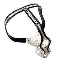 Ceinture de chasteté masculine en acier inoxydable Black Emperor Factory Sex Torture CB Derailment Abstinence Iron Underwear, version simple avec verrou