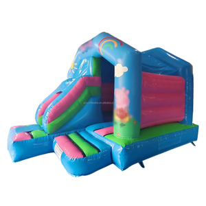 Commerciale all'aperto buttafuori giochi infantili Peppa cartone animato maiale gonfiabile <span class=keywords><strong>casa</strong></span> di rimbalzo con scivolo gonfiabile Combo per i bambini - Product Image 4