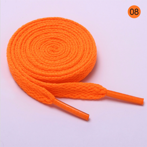 핫 세일 8mm 단일 레이어 플랫 폴리에스터 운동화 끈 29가지 색상 B2B 클리어런스 긴급 주문 - Product Image 5