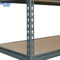 Estantería de Almacenamiento Vertical de Acero de 5 Niveles con Ranuras para Remaches, Ensamblable, Ajustable, con Recubrimiento Antióxido, para Uso Comercial y Doméstico