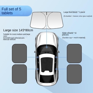 <span class=keywords><strong>Pare</strong></span>-<span class=keywords><strong>soleil</strong></span> universel personnalisé en titane, argent, élastique pliable et réfléchissant pour fenêtre latérale de voiture - Product Image 5